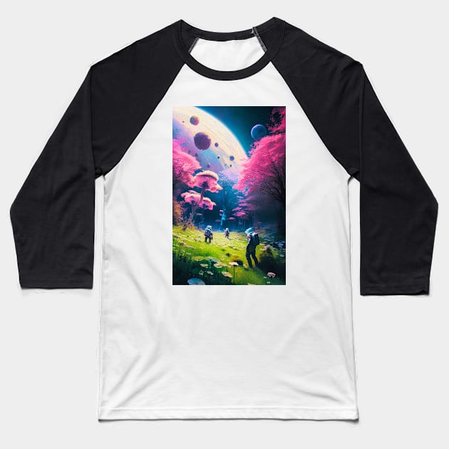 Abstract Another World Explorers Baseball T-Shirt by Voodoo Production